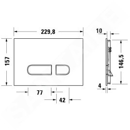 Duravit DuraSystem - Plaque de déclenchement A1 pour les toilettes, verre blanc WD5002012000