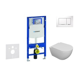Geberit Duofix - Set de bâti-support, cuvette Oudee et abattant softclose, plaque de déclenchement Sigma30, blanc/chrome