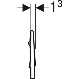 Geberit Systèmes de chasse d’eau - Commande pour urinoir à déclenchement pneumatique du rinçage Mambo, acier inoxydable brossé