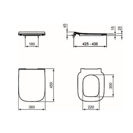 Ideal Standard i.Life B - Abattant de WC, blanc T500201
