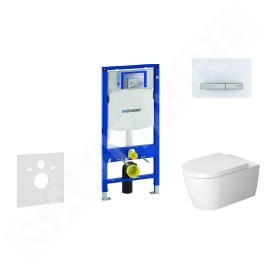 Geberit Duofix - Ensemble bâti-support, cuvette de toilette et siège ME by Starck, Rimless, SoftClose, plaque Sigma50, blanc
