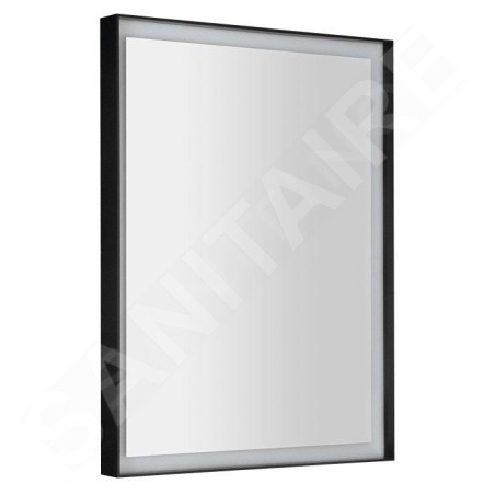 Sapho Sort LED - Mirroir avec éclairage LED, 600x800 mm, noir mat ST080