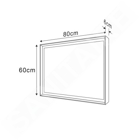 Sapho Sort LED - Mirroir avec éclairage LED, 600x800 mm, noir mat ST080