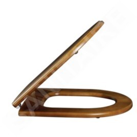 Villeroy & Boch Hommage - abattant de WC avec couvercle, bois - abattant, charnières en laiton allié 9926K600