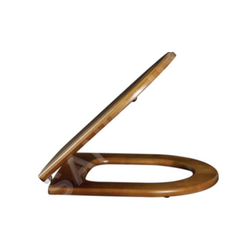 Villeroy & Boch Hommage - abattant de WC avec couvercle, bois - abattant, charnières en laiton allié 9926K600