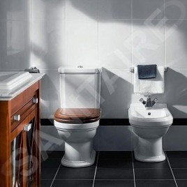 Villeroy & Boch Hommage - abattant de WC avec couvercle, bois - abattant, charnières en laiton allié 9926K600