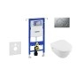 Geberit Duofix - Bâti-support pour WC suspendu avec plaque de déclenchement Sigma01, chrome mat + Villeroy Boch - cuvette et
