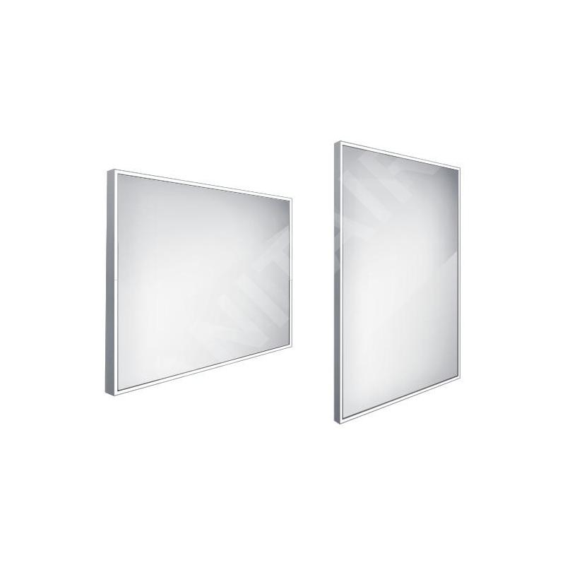Nimco Miroirs - Miroir avec éclairage LED, 900x700 mm, carré, aluminium ZP 13019 Nimco Miroirs - Miroir avec éclairage LED, 900x700 mm, carré, aluminium ZP 13019