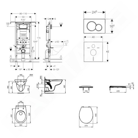 Geberit Duofix - Set d'installation pré-murale, cuvette Alpha avec abattant, plaque de déclenchement Sigma01, blanc alpin