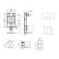 Ideal Standard ProSys - Ensemble pour WC suspendu, cuvette et abattant Connect Air, Plaque de déclenchement Oleas M2,