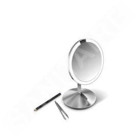 Simplehuman Miroirs cosmétiques - Miroir cosmétique de voyage avec éclairage LED, inox ST3004