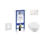 Geberit Duofix - Bâti-support pour WC suspendu avec plaque de déclenchement Sigma01, blanc alpin + Villeroy Boch - cuvette et