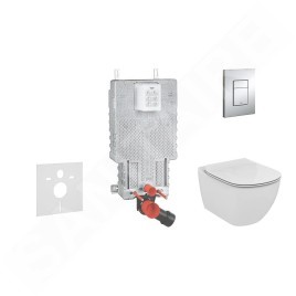 Grohe Uniset - Set de bâti-support, cuvette et abattant IdealStandard, plaque de déclenchement Skate Cosmo, Aquablade,