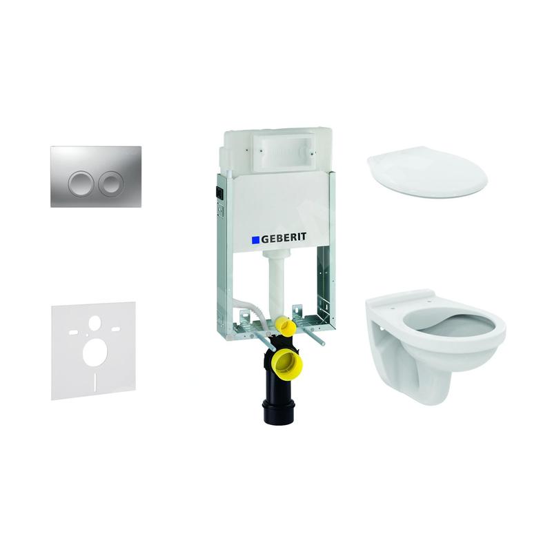Geberit Kombifix - Set d'installation pré-murale, cuvette Alpha avec abattant, plaque de déclenchement Delta21, chrome mat Geberit Kombifix - Set d'installation pré-murale, cuvette Alpha avec abattant, plaque de déclenchement Delta21, chrome mat