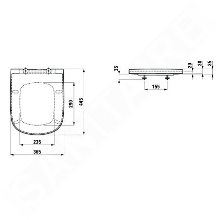 Laufen Palomba Collection - Abattant de WC, SoftClose, blanc H8918020000001