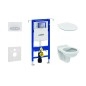 Geberit Duofix - Set d'installation pré-murale, cuvette Alpha avec abattant, plaque de déclenchement Sigma50, blanc alpin