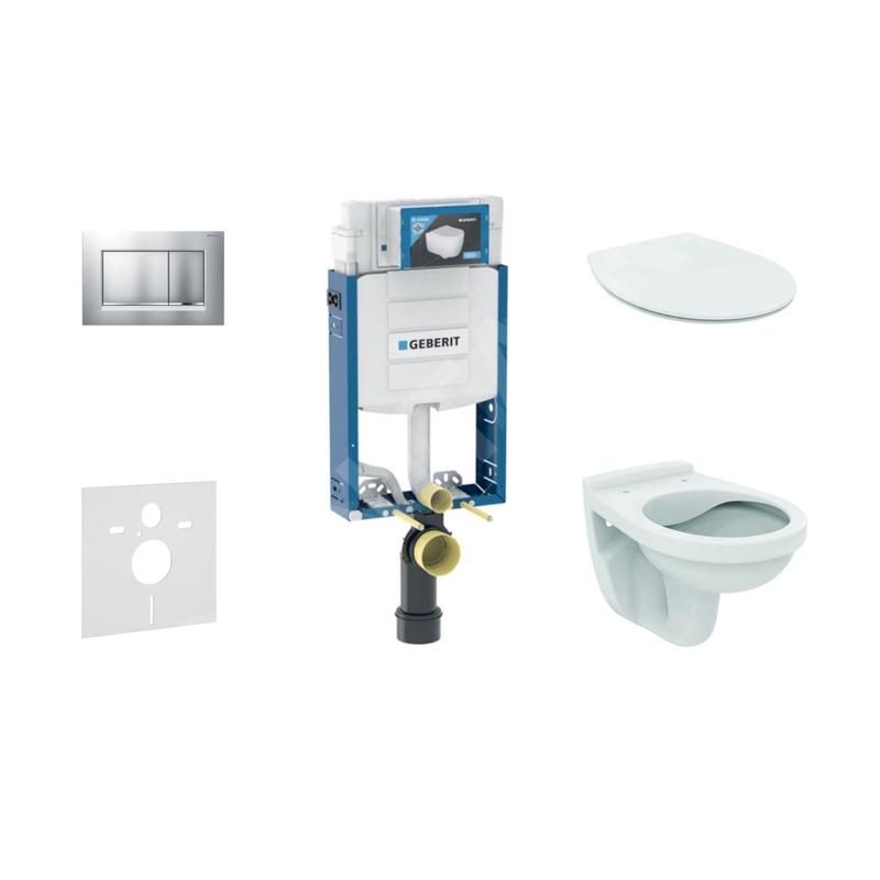 Geberit Kombifix - Set d'installation pré-murale, cuvette Alpha avec abattant, plaque de déclenchement Sigma30, chrome Geberit Kombifix - Set d'installation pré-murale, cuvette Alpha avec abattant, plaque de déclenchement Sigma30, chrome