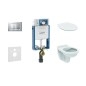 Geberit Kombifix - Set d'installation pré-murale, cuvette Alpha avec abattant, plaque de déclenchement Sigma30, chrome Geberit Kombifix - Set d'installation pré-murale, cuvette Alpha avec abattant, plaque de déclenchement Sigma30, chrome