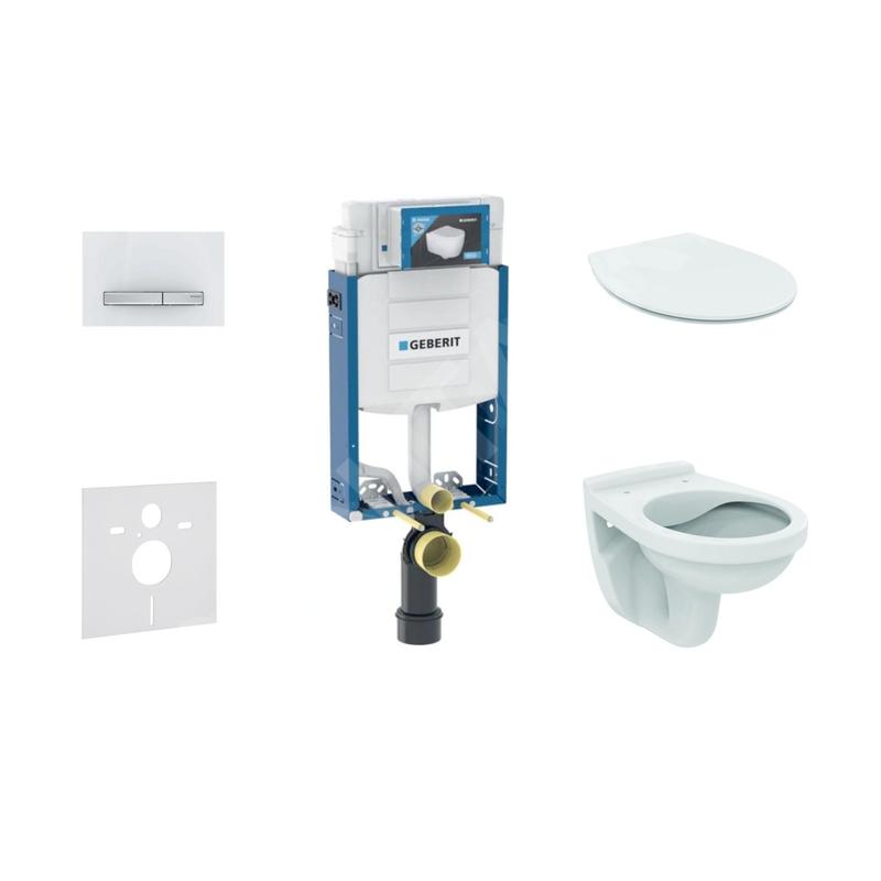 Geberit Kombifix - Set d'installation pré-murale, cuvette Alpha avec abattant, plaque de déclenchement Sigma50, blanc alpin Geberit Kombifix - Set d'installation pré-murale, cuvette Alpha avec abattant, plaque de déclenchement Sigma50, blanc alpin