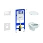 Geberit Duofix - Set d'installation pré-murale, cuvette Alpha avec abattant, plaque de déclenchement Sigma30, blanc/chrome