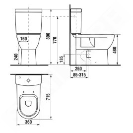 Jika Mio - WC combiné, évacuation Vario, accessible aux personnes à mobilité réduite, blanc H8247160000001