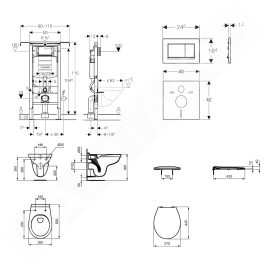 Geberit Duofix - Set d'installation pré-murale, cuvette Alpha avec abattant, plaque de déclenchement Sigma30, blanc/chrome