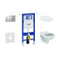 Geberit Duofix - Set d'installation pré-murale, cuvette Alpha avec abattant, plaque de déclenchement Sigma30, chrome mat/chrome Geberit Duofix - Set d'installation pré-murale, cuvette Alpha avec abattant, plaque de déclenchement Sigma30, chrome mat/chrome
