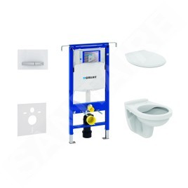 Geberit Duofix - Set d'installation pré-murale, cuvette Alpha avec abattant, plaque de déclenchement Sigma50, blanc alpin