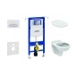 Geberit Duofix - Set d'installation pré-murale, cuvette Alpha avec abattant, plaque de déclenchement Sigma50, blanc alpin Geberit Duofix - Set d'installation pré-murale, cuvette Alpha avec abattant, plaque de déclenchement Sigma50, blanc alpin
