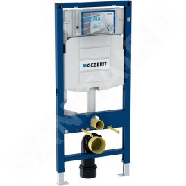 Geberit Duofix - Set d'installation pré-murale, cuvette Alpha avec abattant, plaque de déclenchement Sigma30, chrome mat/chrome