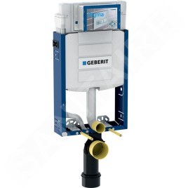 Geberit Kombifix - Set d'installation pré-murale, cuvette Alpha avec abattant, plaque de déclenchement Sigma50, blanc alpin