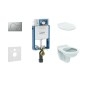 Geberit Kombifix - Set d'installation pré-murale, cuvette Alpha avec abattant, plaque de déclenchement Sigma01, chrome mat Geberit Kombifix - Set d'installation pré-murale, cuvette Alpha avec abattant, plaque de déclenchement Sigma01, chrome mat