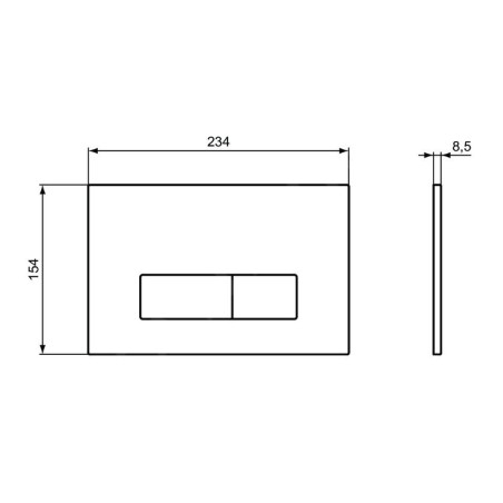 Ideal Standard Oleas - Plaque de déclenchement Oleas P2, chrome mat R0119JG