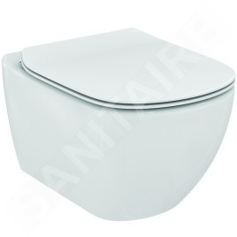 Ideal Standard ProSys - Ensemble pour WC suspendu, cuvette et abattant Tesi, Plaque de déclenchement Oleas M2, Rimless,