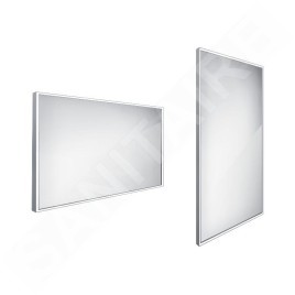 Nimco Miroirs - Miroir avec éclairage LED, 1200x700 mm, carré, aluminium ZP 13006