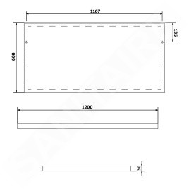 Sapho Arowana - Miroir dans un cadre 1200x600 mm, chrome AW1260