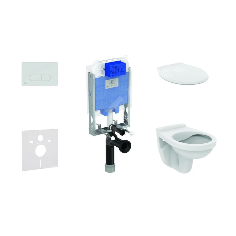 Ideal Standard ProSys - Set d'installation pré-murale, cuvette Alpha avec abattant, plaque de déclenchement Oleas M1, chrome Ideal Standard ProSys - Set d'installation pré-murale, cuvette Alpha avec abattant, plaque de déclenchement Oleas M1, chrome