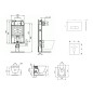Ideal Standard ProSys - Ensemble pour WC suspendu, cuvette et abattant Tesi, Plaque de déclenchement Oleas M1, Aquablade,