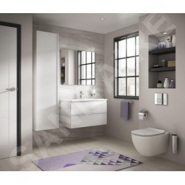 Ideal Standard ProSys - Ensemble pour WC suspendu, cuvette et abattant Tesi, Plaque de déclenchement Oleas M1, Aquablade,