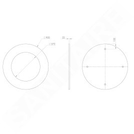 Sapho Miroirs - Miroir Pride dans un cadre, diamètre 900 mm, argenté PD902