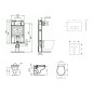 Ideal Standard ProSys - Ensemble pour WC suspendu, cuvette et abattant Eurovit, Plaque de déclenchement Oleas M1, Rimless, Ideal Standard ProSys - Ensemble pour WC suspendu, cuvette et abattant Eurovit, Plaque de déclenchement Oleas M1, Rimless,