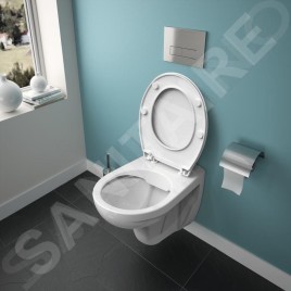 Ideal Standard ProSys - Ensemble pour WC suspendu, cuvette et abattant Eurovit, Plaque de déclenchement Oleas M1, Rimless,