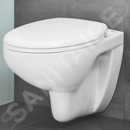 Ideal Standard ProSys - Ensemble pour WC suspendu, cuvette et abattant Bau Ceramic, Plaque de déclenchement Oleas M2, Rimless,