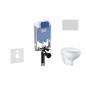 Ideal Standard ProSys - Ensemble pour WC suspendu, cuvette et abattant Bau Ceramic, Plaque de déclenchement Oleas M2, Rimless,