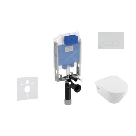 Ideal Standard ProSys - Ensemble pour WC suspendu, cuvette et abattant Architectura, Plaque de déclenchement Oleas M2,