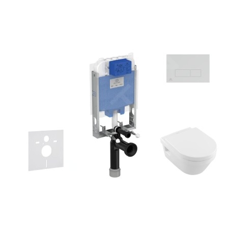 Ideal Standard ProSys - Ensemble pour WC suspendu, cuvette et abattant Architectura, Plaque de déclenchement Oleas M2,