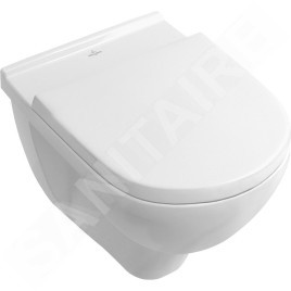 Villeroy & Boch O.novo - Ensemble cuvette de WC suspendue et abattant WC, 360x560 mm, Combi-Pack, avec CeramicPlus 5660H1R1