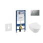 Geberit Duofix - Bâti-support pour WC suspendu avec plaque de déclenchement Sigma 01, chrome mat + Villeroy Boch – cuvette et