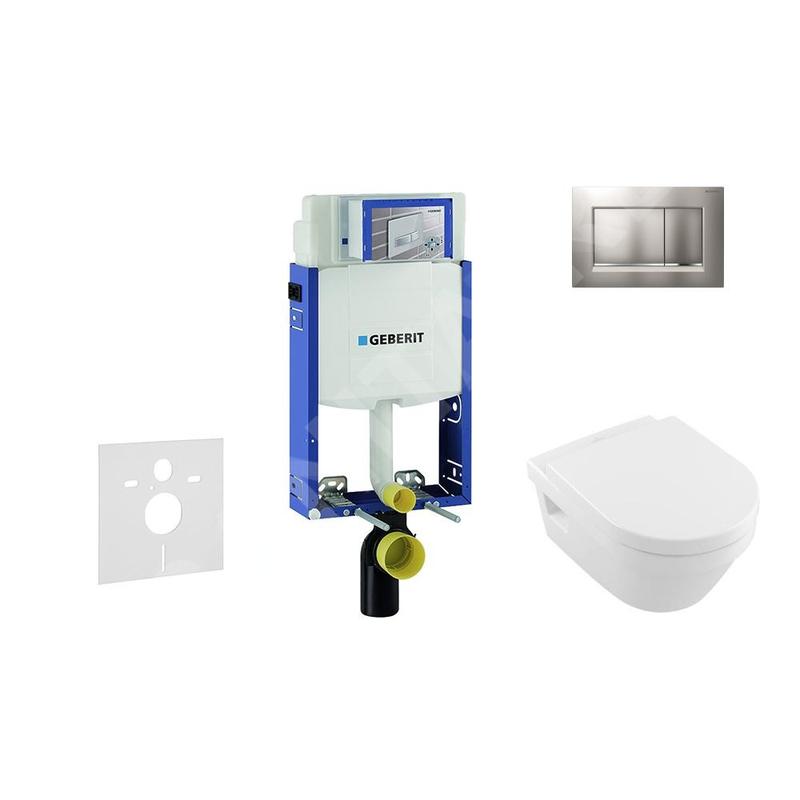 Geberit Kombifix - Bâti-support pour WC suspendu avec plaque de déclenchement Sigma30, chrome mat/chrome + Villeroy Boch – Geberit Kombifix - Bâti-support pour WC suspendu avec plaque de déclenchement Sigma30, chrome mat/chrome + Villeroy Boch –