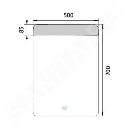 Nimco Miroirs - Miroir avec éclairage LED, 500x700 mm, capteur tactile, aluminium ZP 23001V